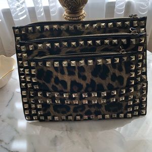 Bam Forever NWOT awesome animal print handbag with strap/studded